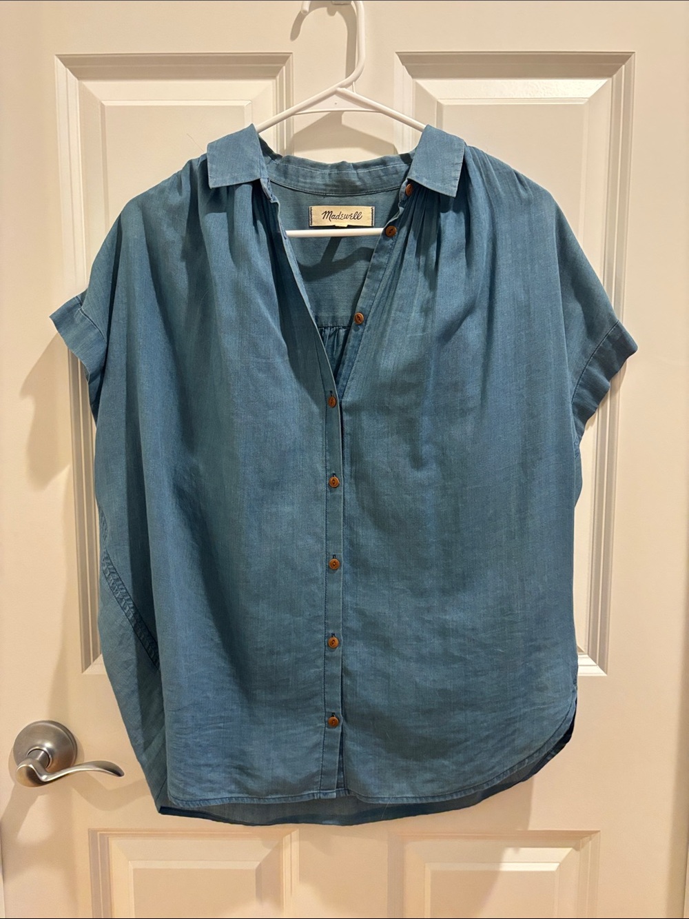 Madewell Denim Blue Relaxed Button Front Top - relaxed fit